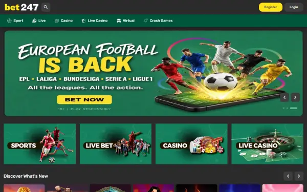 Bet247 Zimbabwe website home page